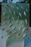 Spiky Shoal wall piece by Joy Trpkovic B.A. MSD-C, Ceramics, Porcelain mounted on translucent perspex